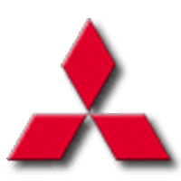 Das Unternehmenslogo von Mitsubishi